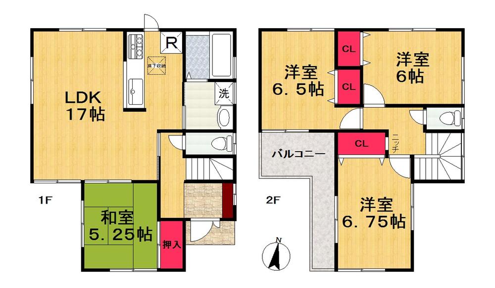 Floor plan. (No. 1 point), Price 23.8 million yen, 4LDK, Land area 136.6 sq m , Building area 95.17 sq m