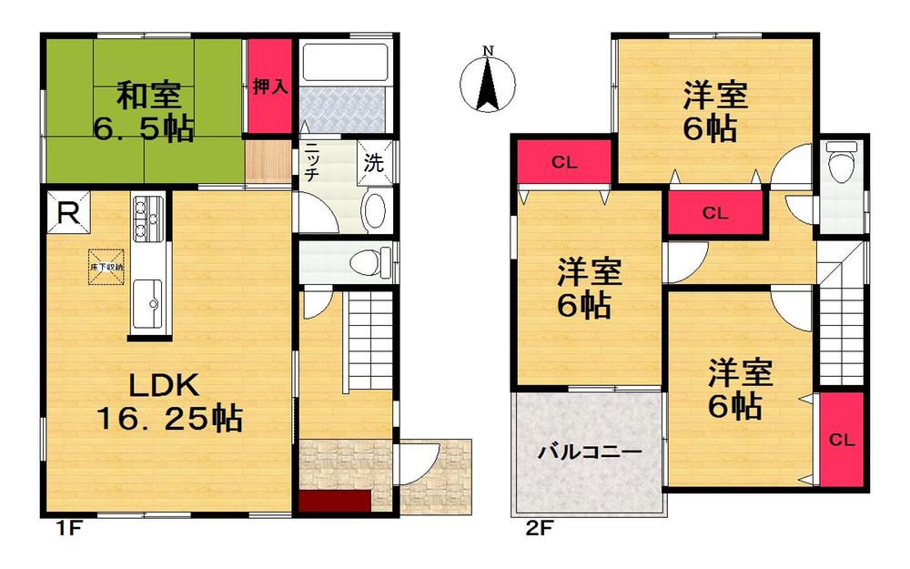 Floor plan. (No. 3 locations), Price 23.8 million yen, 4LDK, Land area 140.32 sq m , Building area 95.58 sq m