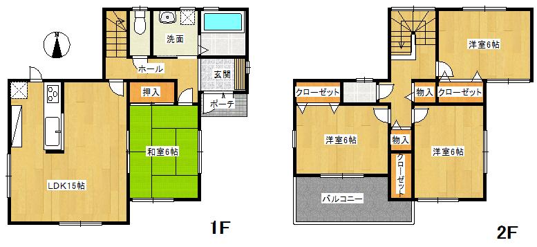 Floor plan. (No. 4 locations), Price 24,300,000 yen, 4LDK, Land area 202.13 sq m , Building area 95.58 sq m