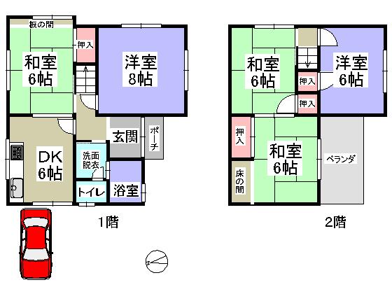 Floor plan. 8.3 million yen, 5DK, Land area 110.32 sq m , Building area 84.44 sq m