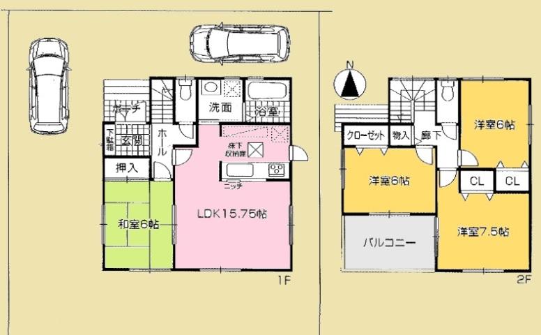 Floor plan. 23.8 million yen, 4LDK, Land area 181.85 sq m , Building area 95.58 sq m