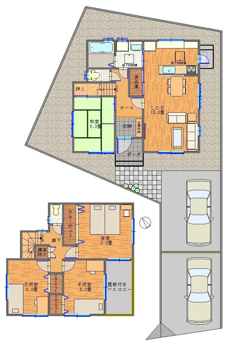 Floor plan. 21,200,000 yen, 4LDK, Land area 155 sq m , It is a building area of ​​101.85 sq m storage of large house. 