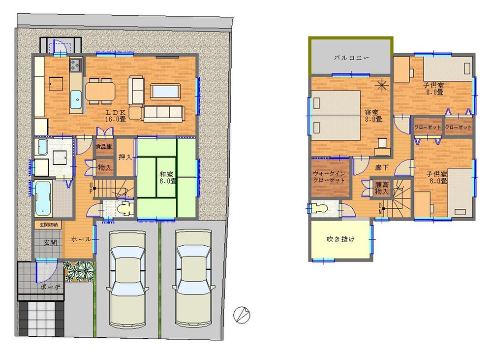 Floor plan. 19,800,000 yen, 4LDK, Land area 140 sq m , It is a building area of ​​107.64 sq m storage of large house. 