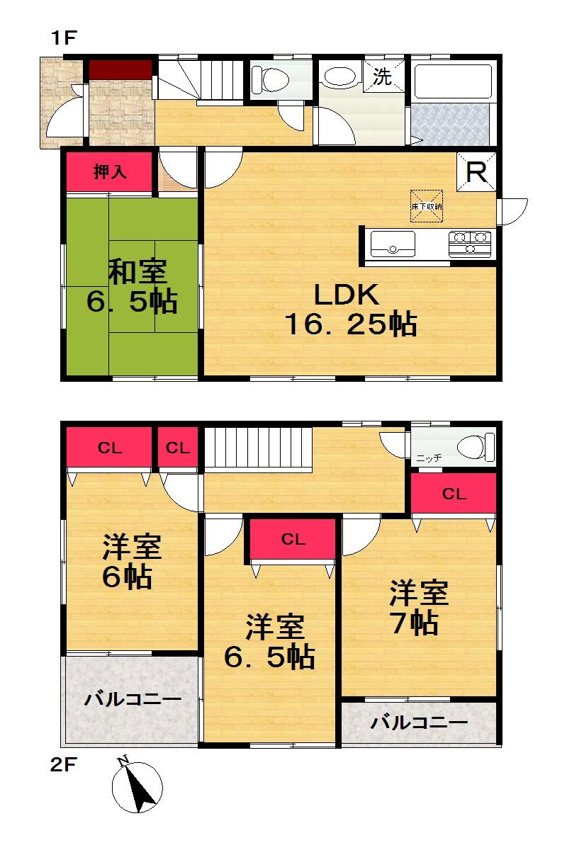 Floor plan. (No. 2 locations), Price 23.8 million yen, 4LDK, Land area 200 sq m , Building area 99.22 sq m