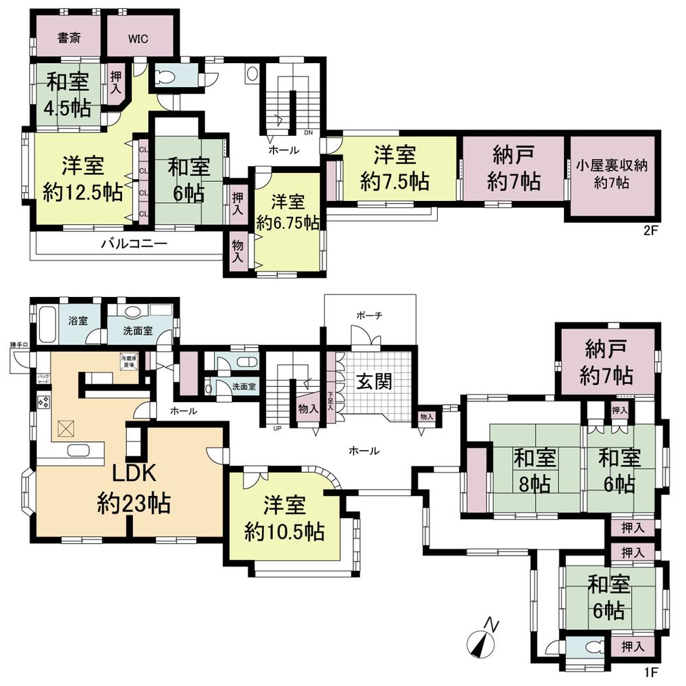 Floor plan. 89,500,000 yen, 9LDK + 3S (storeroom), Land area 533.46 sq m , Building area 317.6 sq m