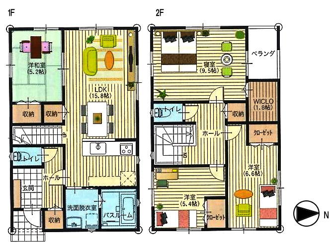 Floor plan. 23.5 million yen, 4LDK, Land area 200.18 sq m , Building area 108.75 sq m