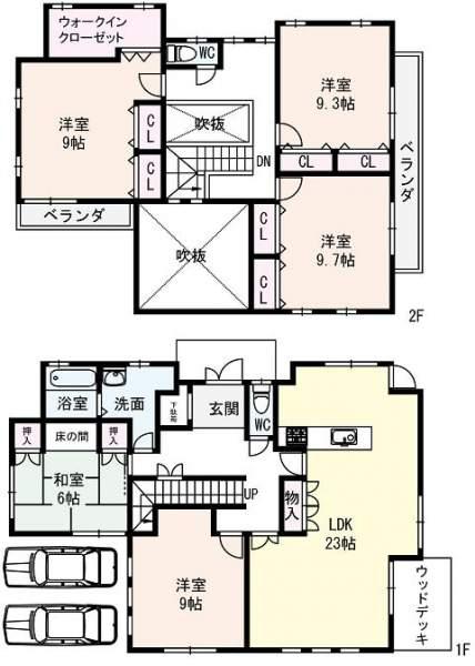 Floor plan. 44,800,000 yen, 5LDK, Land area 208.5 sq m , Building area 173.81 sq m