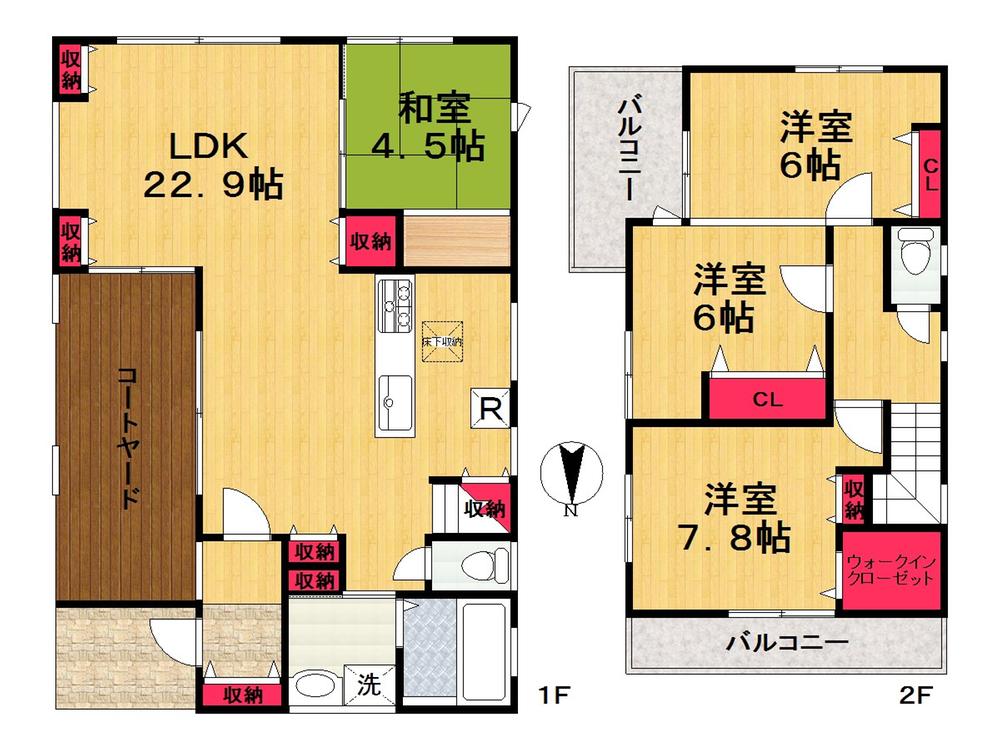 Floor plan. 27,800,000 yen, 3LDK + S (storeroom), Land area 211.83 sq m , Building area 108.13 sq m   [Floor plan] 