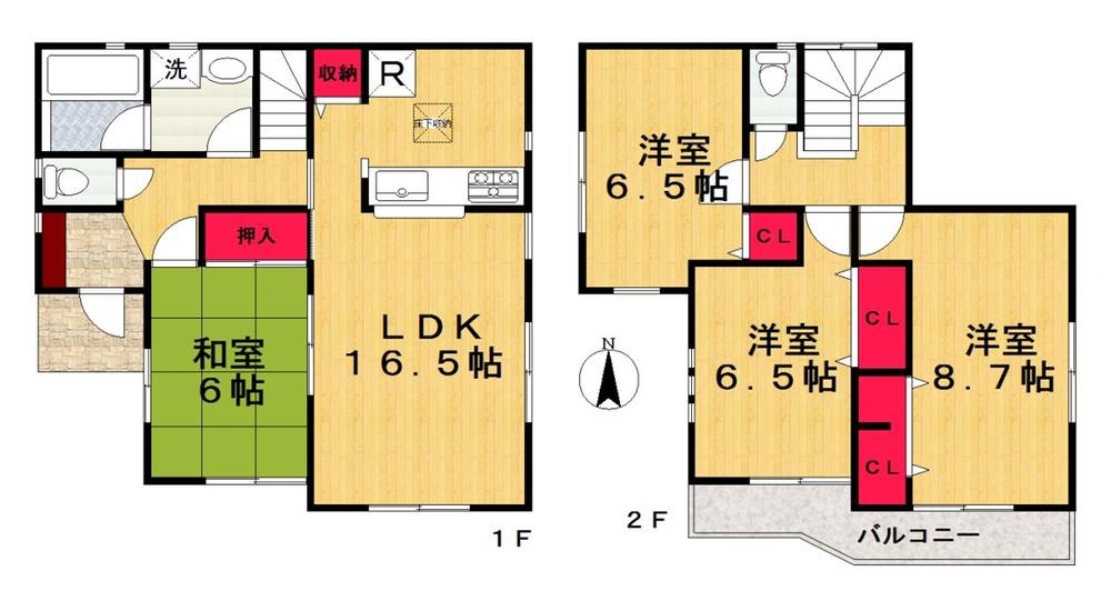 Floor plan. (3 Building), Price 23.8 million yen, 4LDK, Land area 213.33 sq m , Building area 100.44 sq m