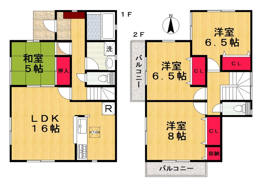 Floor plan. (5 Building), Price 22,800,000 yen, 4LDK, Land area 200.23 sq m , Building area 98.01 sq m