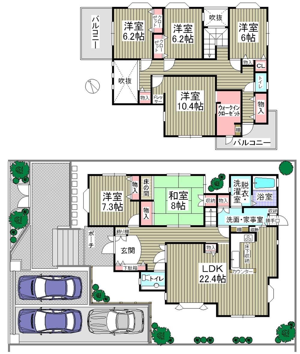 Floor plan. 42,900,000 yen, 6LDK + S (storeroom), Land area 255.78 sq m , Building area 186.54 sq m