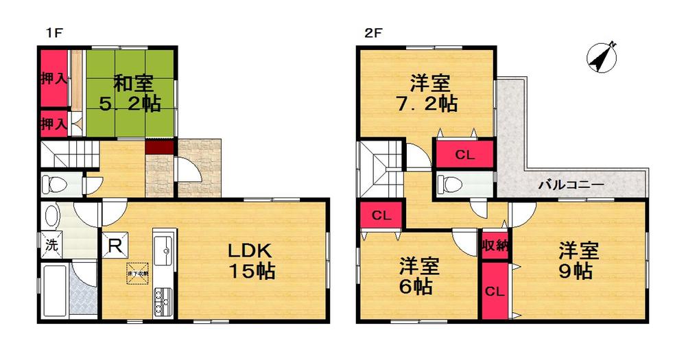 Floor plan. (1 Building), Price 17.8 million yen, 4LDK, Land area 122 sq m , Building area 97.6 sq m