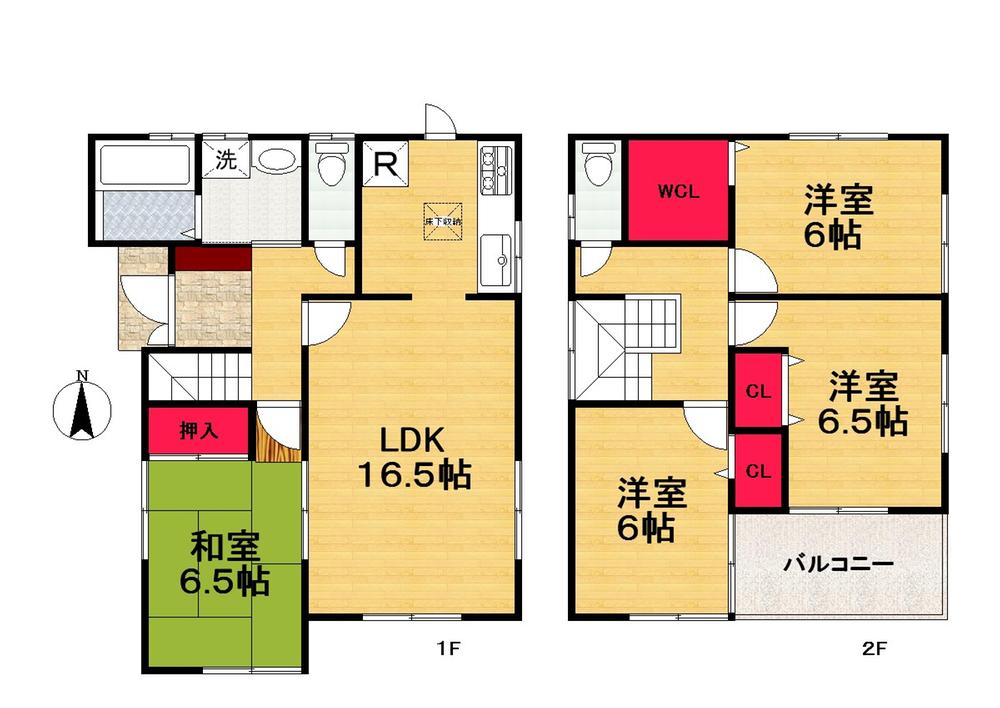 Floor plan. (No. 3 locations), Price 26,800,000 yen, 4LDK+S, Land area 169.38 sq m , Building area 98.82 sq m