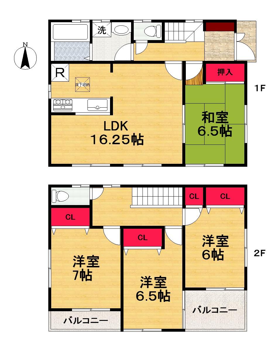Floor plan. (No. 4 locations), Price 26,800,000 yen, 4LDK, Land area 173.32 sq m , Building area 99.22 sq m