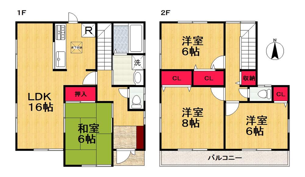 Floor plan. (No. 8 locations), Price 27,800,000 yen, 4LDK, Land area 166.09 sq m , Building area 99.63 sq m