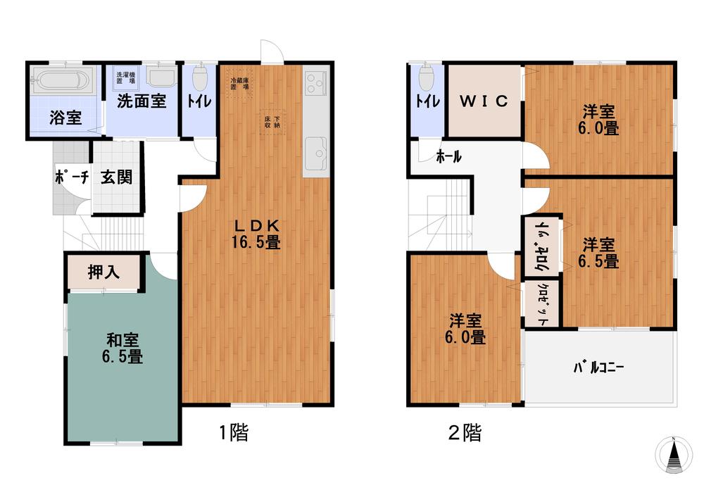 Floor plan. (No. 3 locations), Price 26,800,000 yen, 4LDK, Land area 169.38 sq m , Building area 98.82 sq m