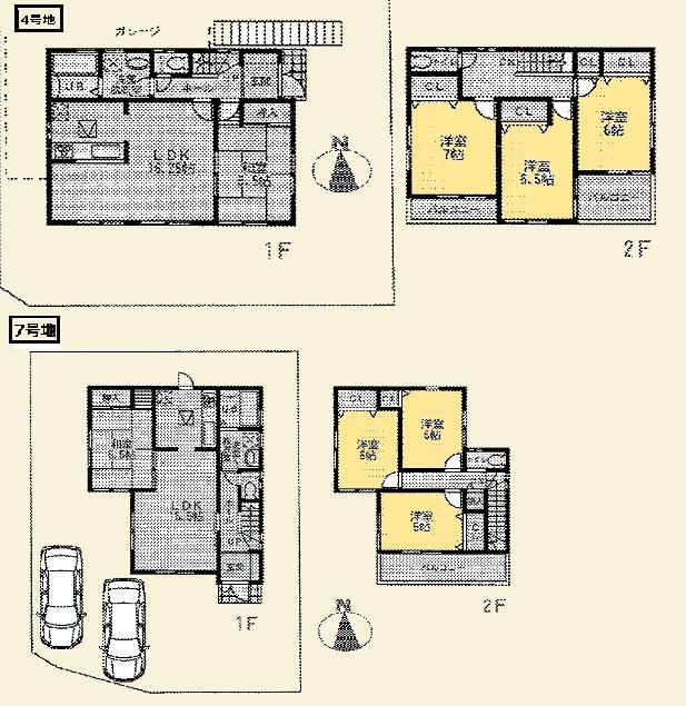 Floor plan. (No. 4 place ・ No. 7 locations), Price 26,800,000 yen, 4LDK, Land area 166.09 sq m , Building area 99.63 sq m