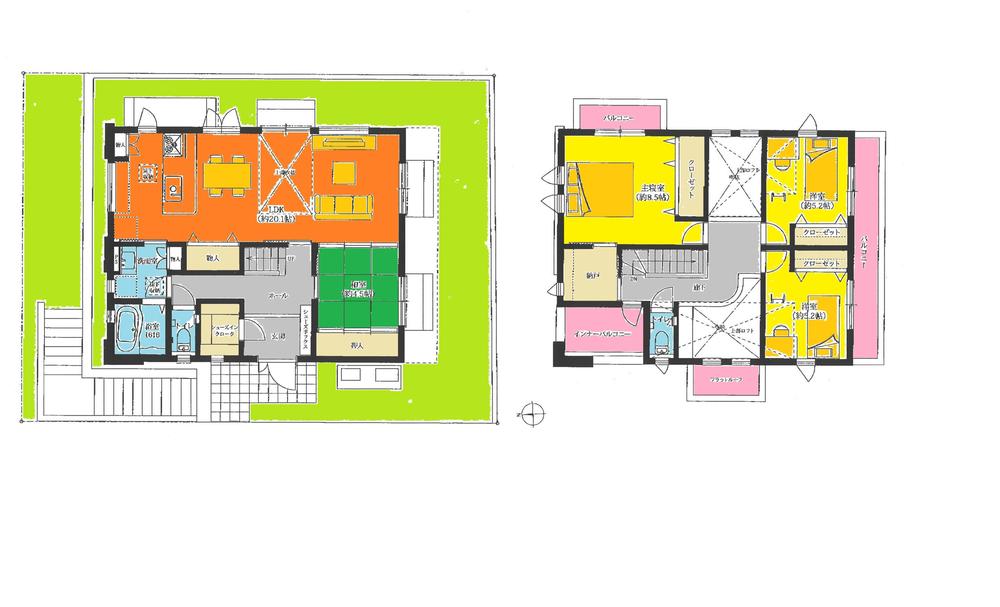 Floor plan. 37,900,000 yen, 4LDK, Land area 166.13 sq m , Building area 122.64 sq m all-electric outside lined with insulation garage