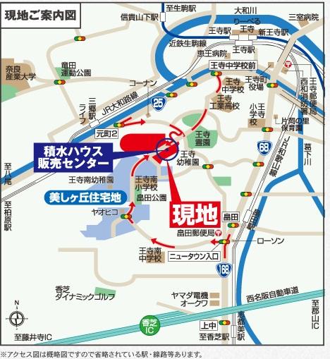 Local guide map. 14 minutes from the "one-chome Myojin" bus stop also bus utilization access to the nearest JR "Oji" station, Convenience and 10 minutes from the "Oji Reienmae" bus stop. 