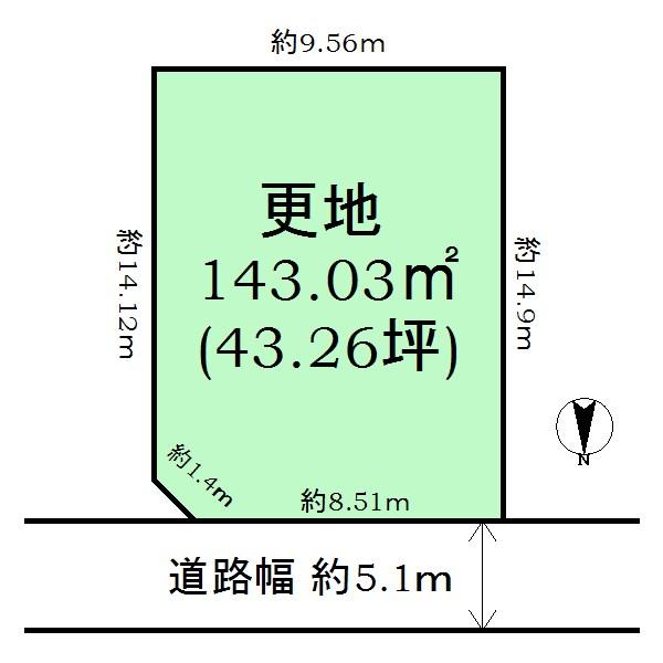 Compartment figure. Land price 23 million yen, Land area 143.03 sq m