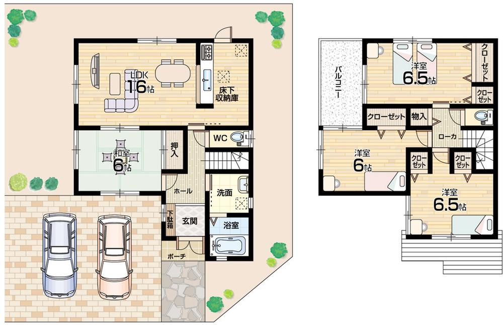 Floor plan. 26,800,000 yen, 4LDK, Land area 186.95 sq m , Building area 98.82 sq m floor plan 4LDK! All rooms 6 quires more! 
