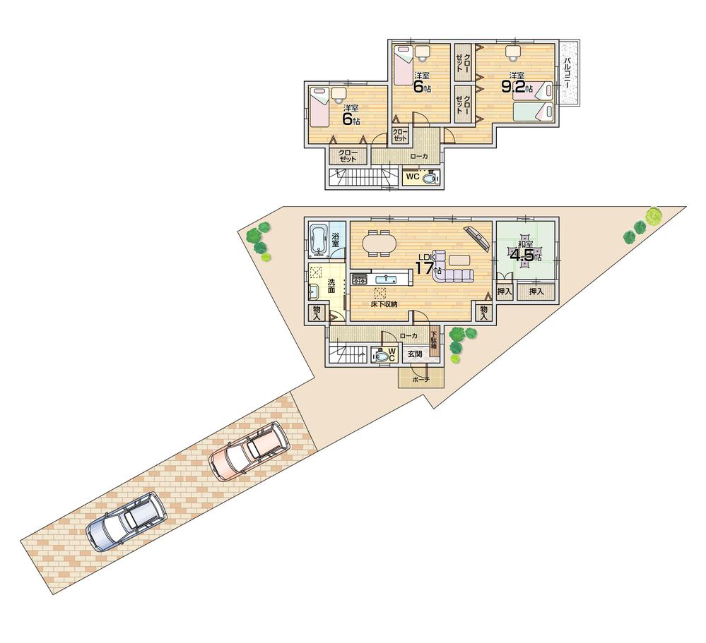 Floor plan. 25,800,000 yen, 4LDK, Land area 179.6 sq m , Building area 103.68 sq m 3 No. land