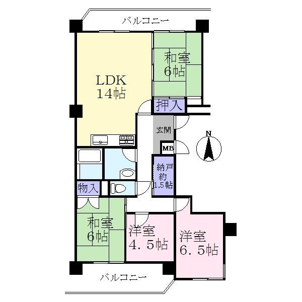 Floor plan. 4LDK + S (storeroom), Price 7.9 million yen, Occupied area 83.88 sq m , Balcony area 83.88 sq m