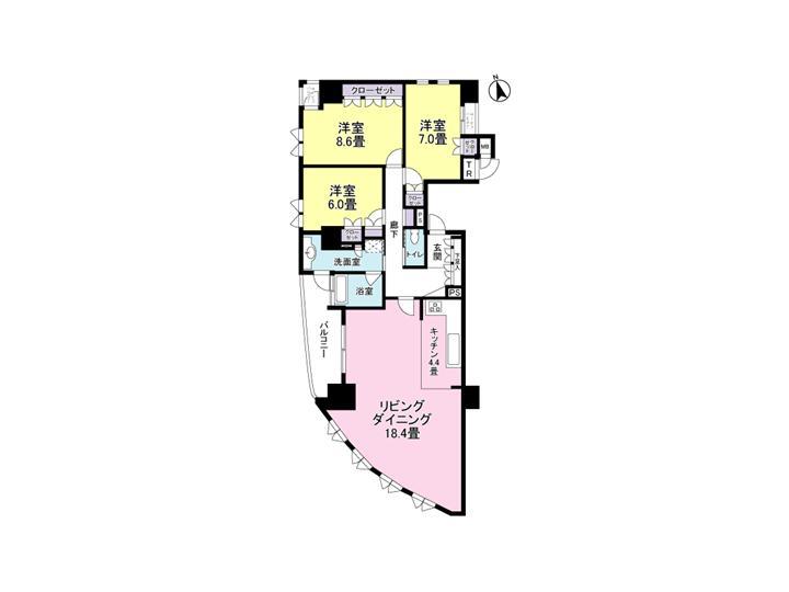 Floor plan. 3LDK, Price 56,800,000 yen, Footprint 102.67 sq m , Balcony area 9.07 sq m floor plan