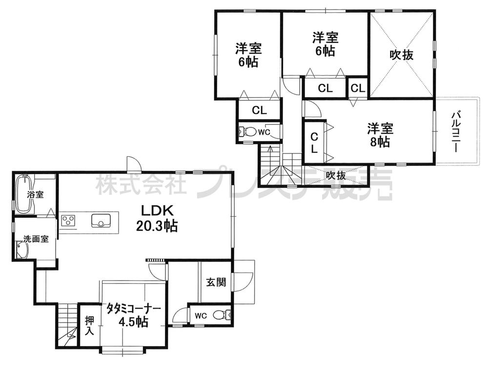 Floor plan. (No. 1 point), Price 33,800,000 yen, 4LDK, Land area 175.68 sq m , Building area 105.16 sq m