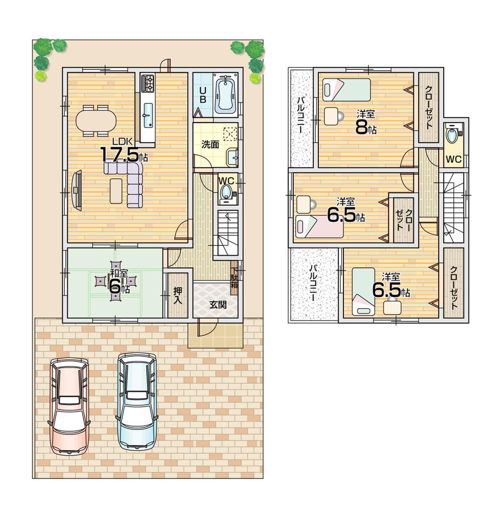 Floor plan. (No. 2 locations), Price 26,800,000 yen, 4LDK, Land area 137.26 sq m , Building area 105.98 sq m