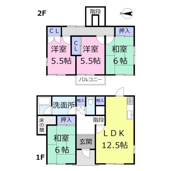 Floor plan. 12.8 million yen, 4LDK, Land area 106.06 sq m , Building area 93.56 sq m