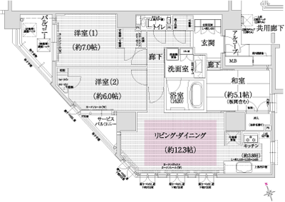 Floor: 3LDK, occupied area: 81.19 sq m, Price: 59.9 million yen