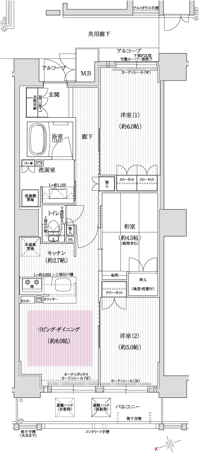 Floor: 3LDK, occupied area: 63.38 sq m, Price: 36.5 million yen