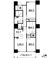 Floor: 3LDK, occupied area: 63.38 sq m, Price: 36.5 million yen