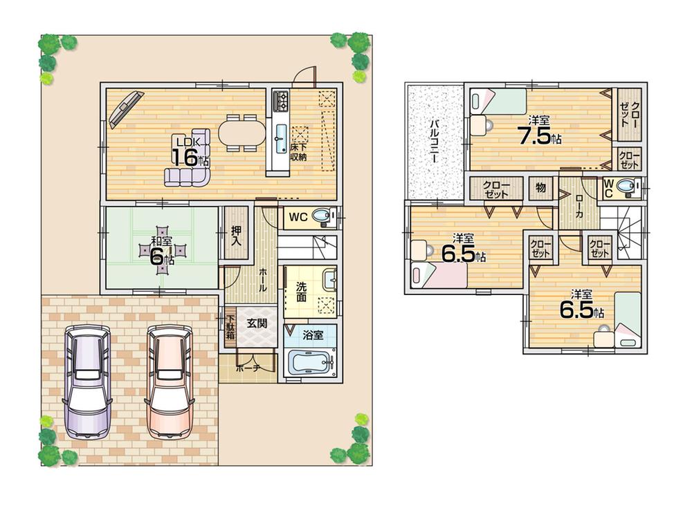 Floor plan. 26,800,000 yen, 4LDK, Land area 186.95 sq m , Building area 98.82 sq m floor plan Floor plan of the room in all room 6 quires more! 