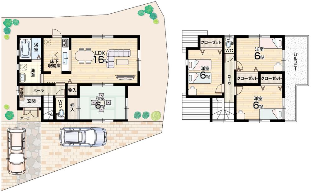 Floor plan. 26,800,000 yen, 4LDK, Land area 156.83 sq m , Building area 93.96 sq m floor plan 4LDK! All rooms 6 quires more! 