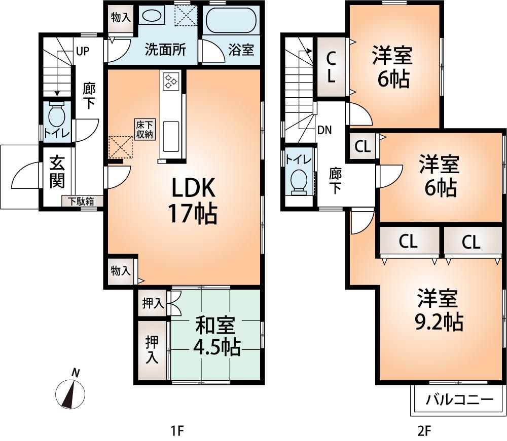 Floor plan. (3 Building), Price 25,800,000 yen, 4LDK, Land area 179.6 sq m , Building area 103.68 sq m