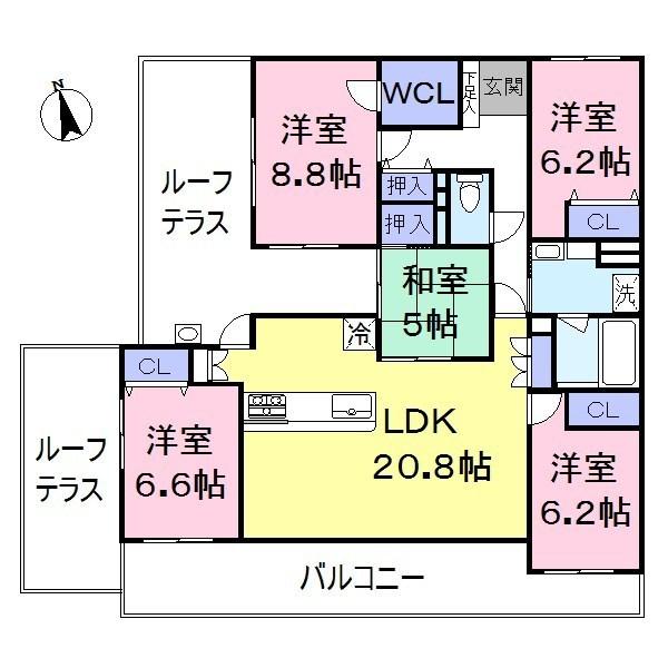 Floor plan. 5LDK, Price 27,800,000 yen, Footprint 117.58 sq m , Balcony area 66.22 sq m