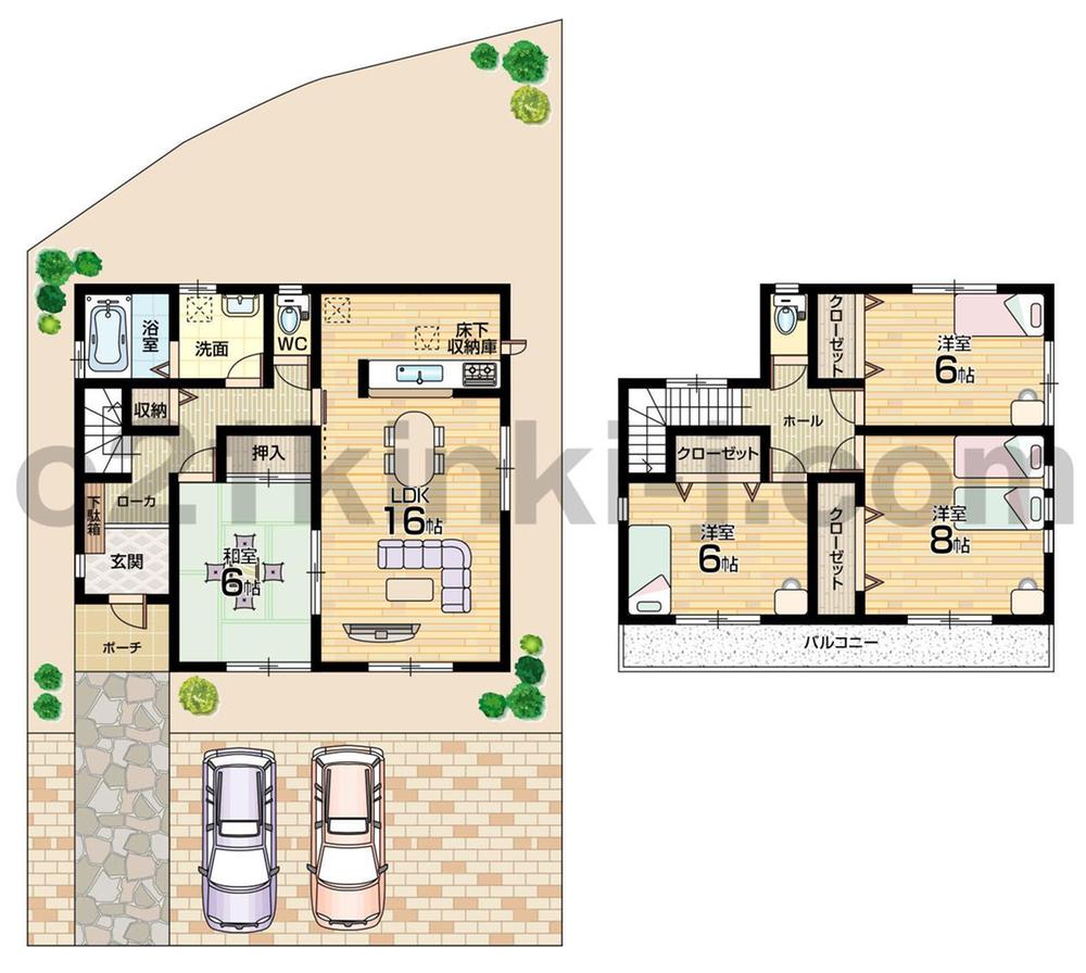 Floor plan. (No. 2 locations), Price 27,800,000 yen, 4LDK, Land area 207.33 sq m , Building area 104.33 sq m