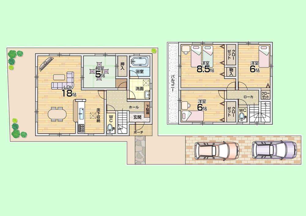 Floor plan. (No. 4 locations), Price 25,800,000 yen, 4LDK, Land area 164.29 sq m , Building area 99.63 sq m