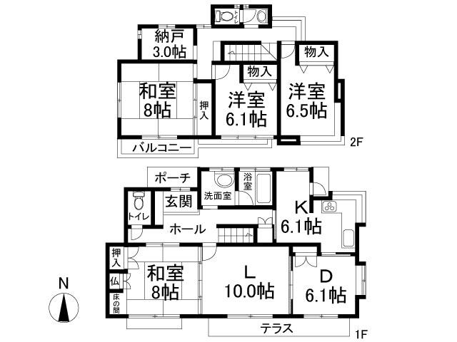 Floor plan. 34,800,000 yen, 4LDK + S (storeroom), Land area 231.36 sq m , Building area 136.01 sq m