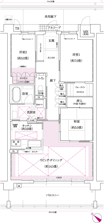 Floor: 3LDK, the area occupied: 85.4 sq m, Price: 44.5 million yen