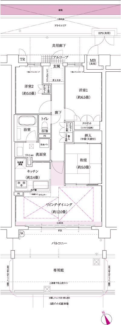 Floor: 3LDK, occupied area: 73.02 sq m, Price: 29.3 million yen