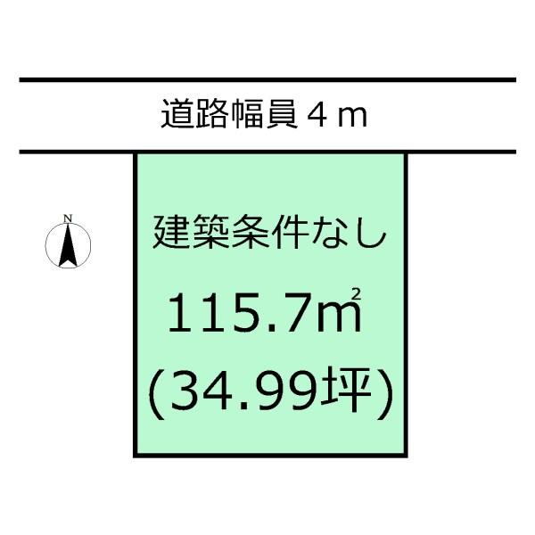 Compartment figure. Land price 13.5 million yen, Land area 115.7 sq m