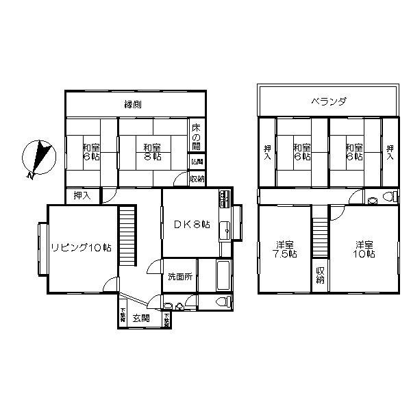 Floor plan. 21 million yen, 6LDK, Land area 186.49 sq m , Building area 174.4 sq m
