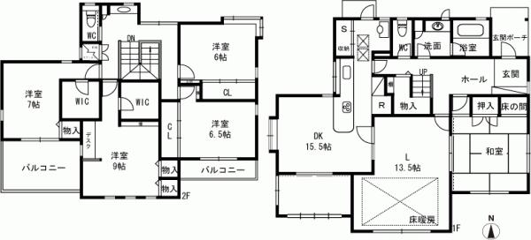 Floor plan. 43,800,000 yen, 5LDK, Land area 300.6 sq m , Building area 158.83 sq m