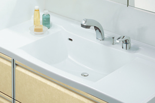 Bathing-wash room.  [Bowl-integrated counter] Excellent square type is the beautiful artificial marble is adopted design of the expression. Also it features the care is easy because there is no seam (same specifications)