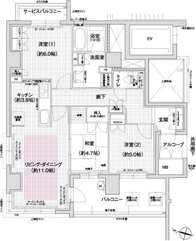 Floor: 3LDK, occupied area: 74.03 sq m, Price: 34.9 million yen