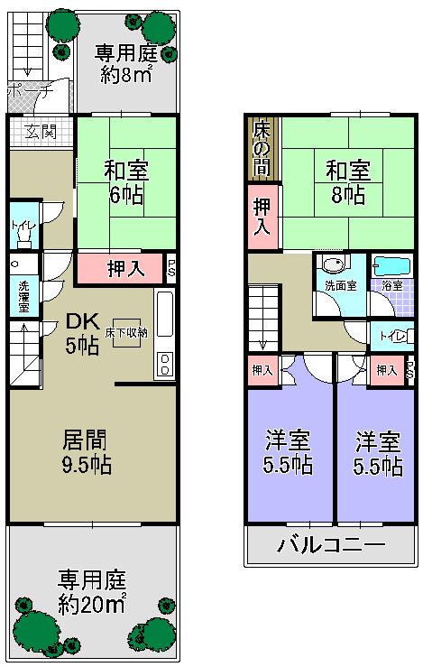 Floor plan. 4LDK, Price 9.9 million yen, Footprint 104.12 sq m , Balcony area 4.64 sq m