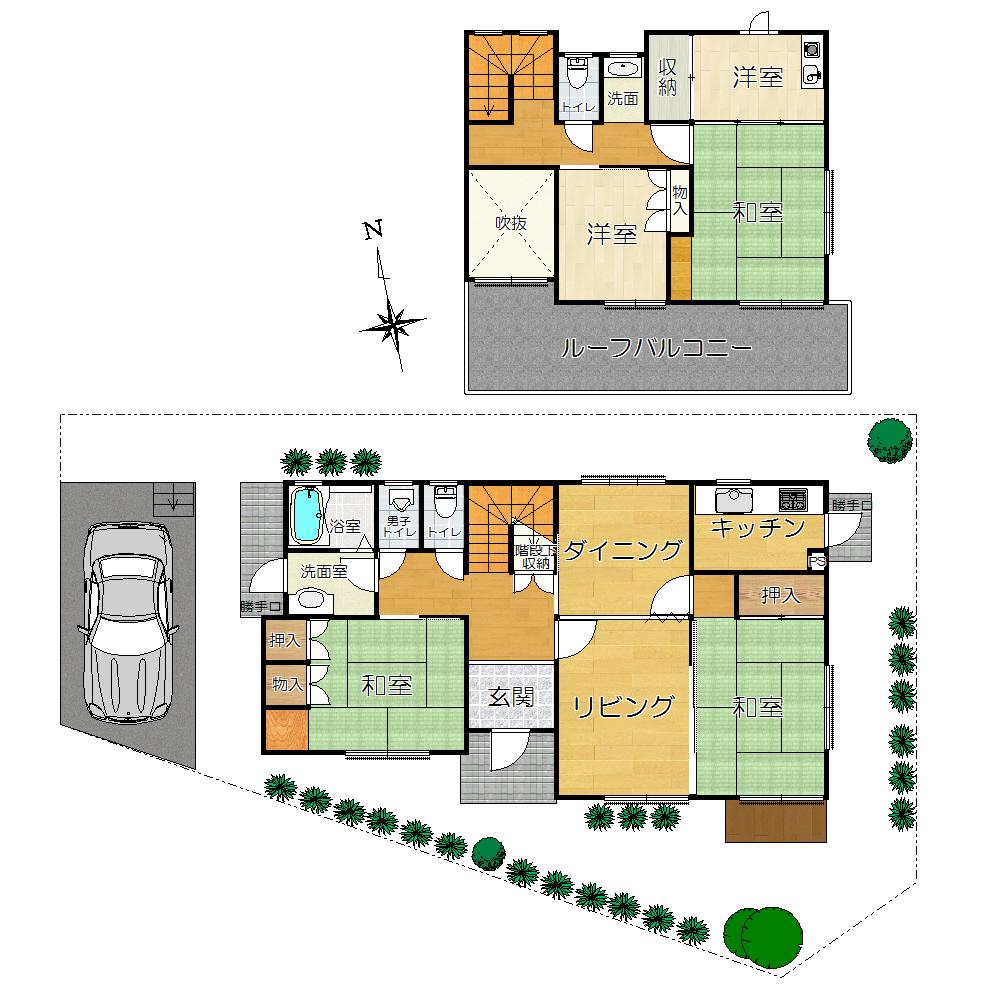 Floor plan. 26,800,000 yen, 5LDK, Land area 202.8 sq m , Building area 121.57 sq m